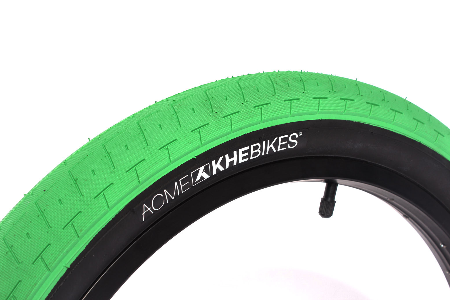 Opstand Naar boven oplichterij KHE BMX Bike Tyre ACME, 20" x 2.40", Green-Black Sidewall