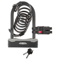 Lock U-Shackle with Two Keys &  New Bracket BK005 166mm x 245mm Black