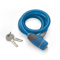 Lock Cable Spiral 10mmx750mm W/ 2 Keys Blue In-Guage Brand