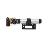 Pump Mini 2 Stage W/ Big Guage Fits Presta/Schrader Valves with Bracket Via Velo Brand