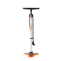 Pump Floor HP Steel 160Psi W/ Guage White Universal Single Pump Head Via Velo Brand