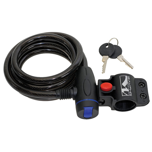 M-Wave Lock Cable Spiral Key 1800mm X 10mm