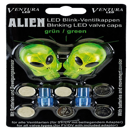 Valve Cap Alien One Led Green 