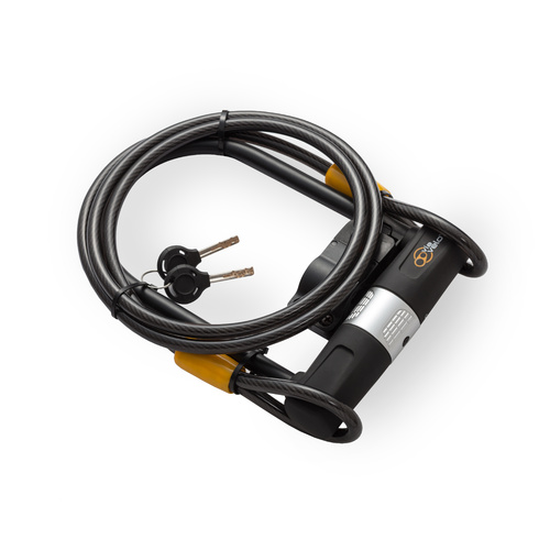 U-Lock And Cable Combo 190 x 14mm U-Lock 1800 x 10mm Cable Via Velo Brand
