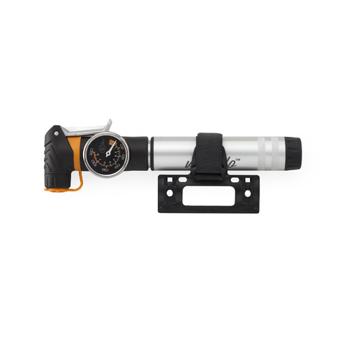 Pump Mini 2 Stage W/ Big Guage Fits Presta/Schrader Valves with Bracket Via Velo Brand