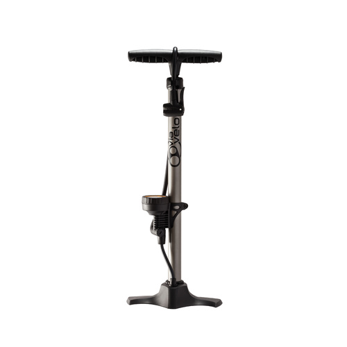 Pump Floor HP Steel 160Psi W/ Guage Silver Universal Double Pump Head Via Velo Brand 