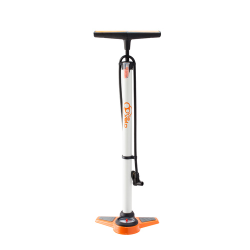 Pump Floor HP Steel 160Psi W/ Guage White Universal Single Pump Head Via Velo Brand