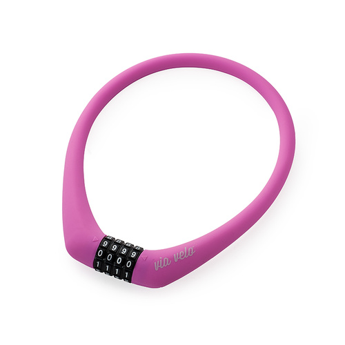 Lock Combo 4 Digit 12mmx550mm Silicon Coated Cable Via Velo Brand