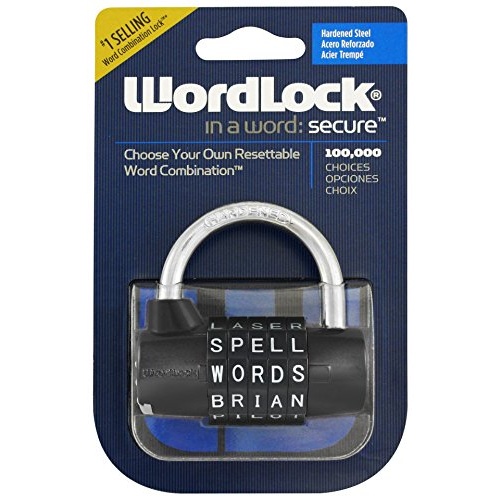 Wordlock Black Resettable Word Combination Bulk Packed in Polybag