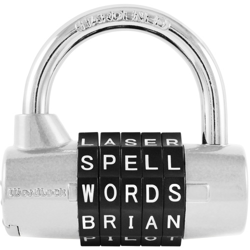 Wordlock Silver Resettable Word Combination Bulk Packed in Polybag